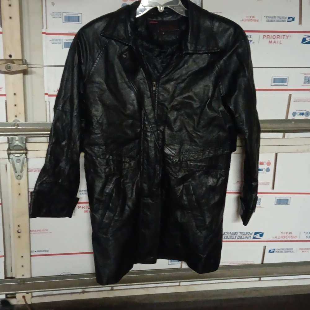 Phase 2 Size S Excelent Condition Leather Coat With Liner (SKU LEATHER 1)